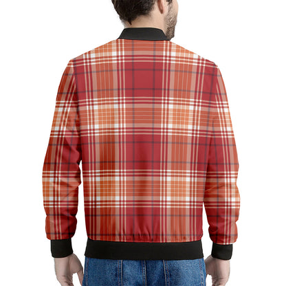 Western Tartan Pattern Print Men's Bomber Jacket