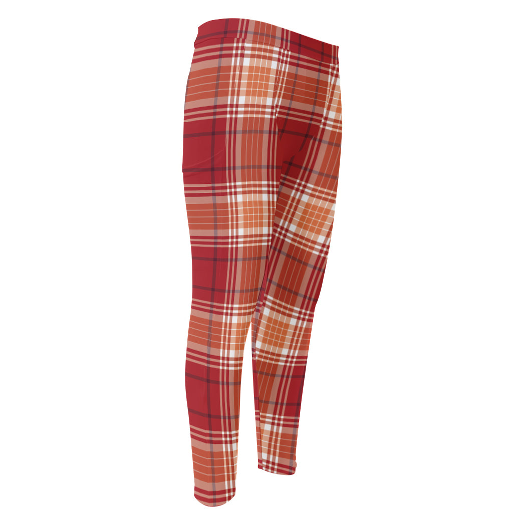 Western Tartan Pattern Print Men's Compression Pants