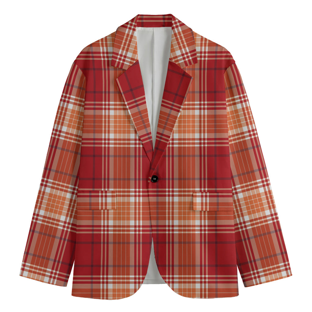 Western Tartan Pattern Print Men's Cotton Blazer