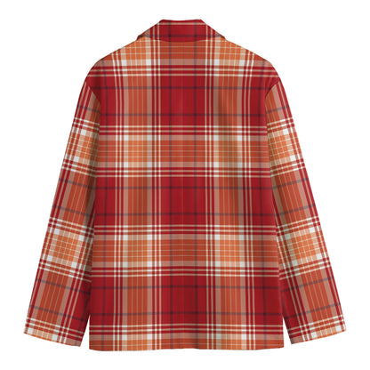 Western Tartan Pattern Print Men's Cotton Blazer