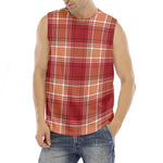 Western Tartan Pattern Print Men's Fitness Tank Top
