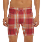 Western Tartan Pattern Print Men's Long Boxer Briefs