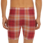 Western Tartan Pattern Print Men's Long Boxer Briefs