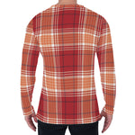 Western Tartan Pattern Print Men's Long Sleeve T-Shirt