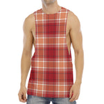 Western Tartan Pattern Print Men's Muscle Tank Top
