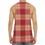 Western Tartan Pattern Print Men's Muscle Tank Top