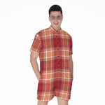Western Tartan Pattern Print Men's Rompers