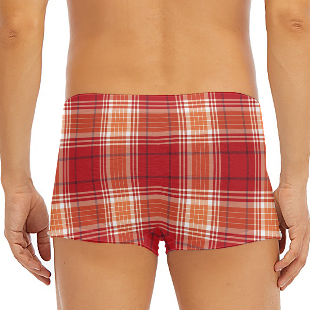 Western Tartan Pattern Print Men's Short Boxer Briefs