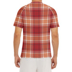 Western Tartan Pattern Print Men's Short Sleeve Rash Guard