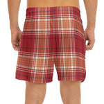Western Tartan Pattern Print Men's Split Running Shorts