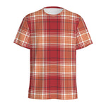 Western Tartan Pattern Print Men's Sports T-Shirt
