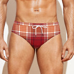 Western Tartan Pattern Print Men's Swim Briefs