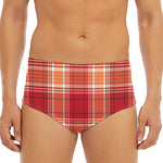 Western Tartan Pattern Print Men's Triangle Swim Briefs