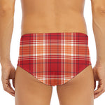 Western Tartan Pattern Print Men's Triangle Swim Briefs