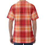 Western Tartan Pattern Print Men's Velvet T-Shirt