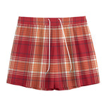 Western Tartan Pattern Print Mesh Shorts