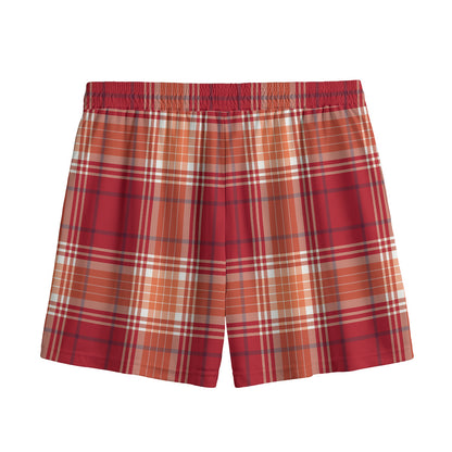Western Tartan Pattern Print Mesh Shorts