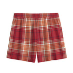 Western Tartan Pattern Print Mesh Shorts
