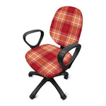 Western Tartan Pattern Print Office Chair Cover