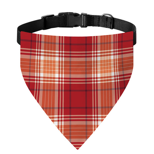 Western Tartan Pattern Print Over The Collar Dog Bandana