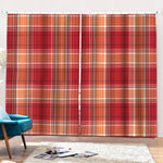 Western Tartan Pattern Print Pencil Pleat Curtains
