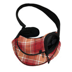 Western Tartan Pattern Print Pet Sling Carrier