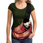 Western Tartan Pattern Print Pet Sling Carrier