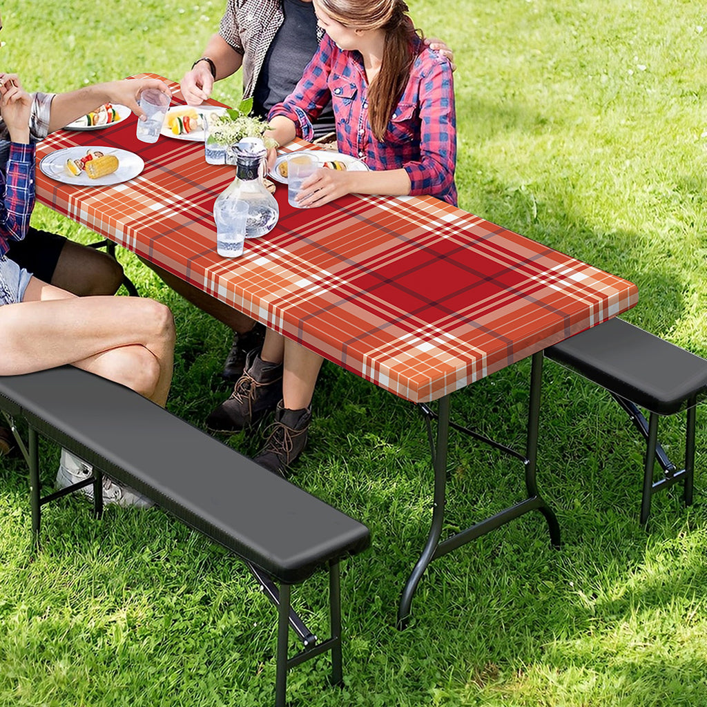 Western Tartan Pattern Print Picnic Table Cover