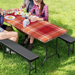 Western Tartan Pattern Print Picnic Table Cover