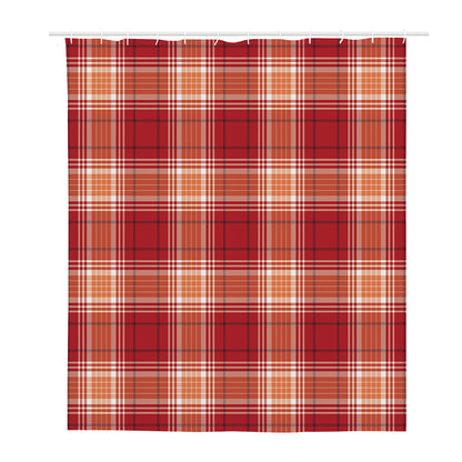 Western Tartan Pattern Print Polyester Shower Curtain