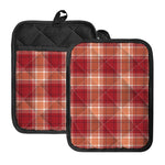 Western Tartan Pattern Print Pot Holders With Pocket