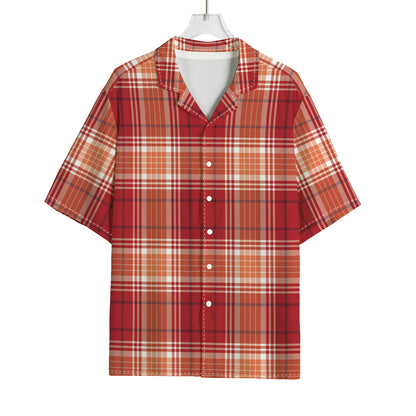 Western Tartan Pattern Print Rayon Hawaiian Shirt