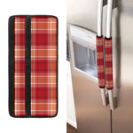 Western Tartan Pattern Print Refrigerator Handle Covers