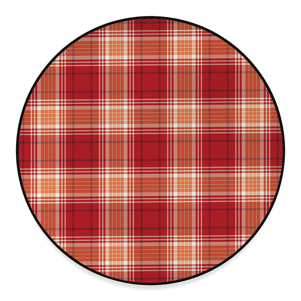 Western Tartan Pattern Print Round Floor Mat