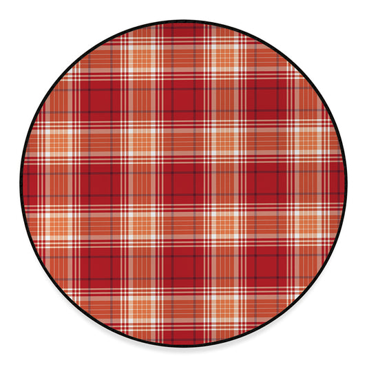 Western Tartan Pattern Print Round Floor Mat