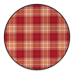 Western Tartan Pattern Print Round Floor Mat