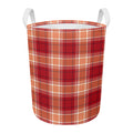 Western Tartan Pattern Print Round Laundry Basket