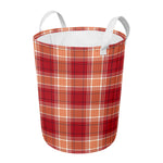 Western Tartan Pattern Print Round Laundry Basket