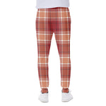 Western Tartan Pattern Print Scuba Joggers