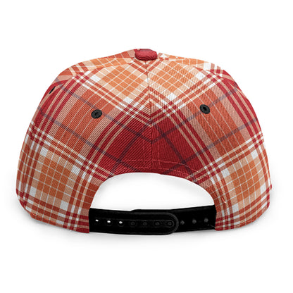 Western Tartan Pattern Print Snapback Cap