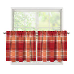 Western Tartan Pattern Print Tier Curtains