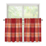 Western Tartan Pattern Print Tier Curtains