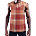 Western Tartan Pattern Print Men's Workout Tank Top