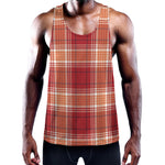 Western Tartan Pattern Print Training Tank Top