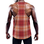 Western Tartan Pattern Print Training Tank Top