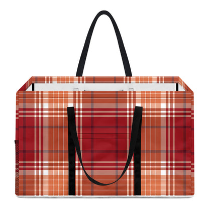 Western Tartan Pattern Print Utility Tote Bag