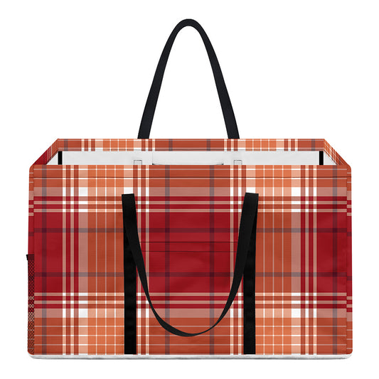 Western Tartan Pattern Print Utility Tote Bag