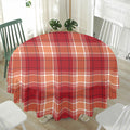 Western Tartan Pattern Print Waterproof Round Tablecloth