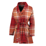 Western Tartan Pattern Print Women's Bathrobe