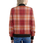 Western Tartan Pattern Print Women's Bomber Jacket
